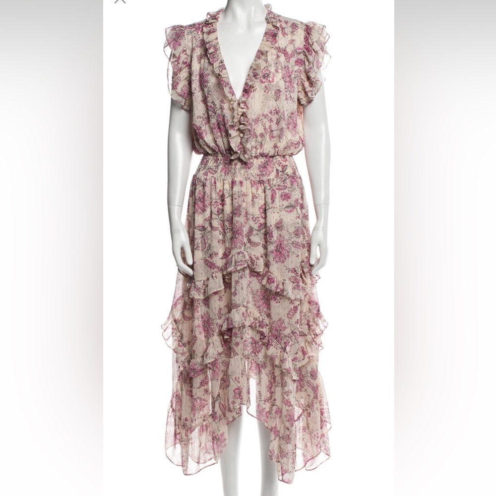Mid-length midi Misa Los Angeles ruffle floral Dress